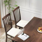 Set di 2 sedie da pranzo in legno, sedie da cucina imbottite in stile rustico con struttura in legno di gomma