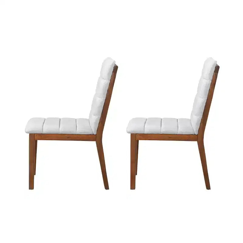 Homy Casa Set di 2 sedie da pranzo imbottite con struttura in legno massiccio e schienale imbottito, noce e grigio chiaro