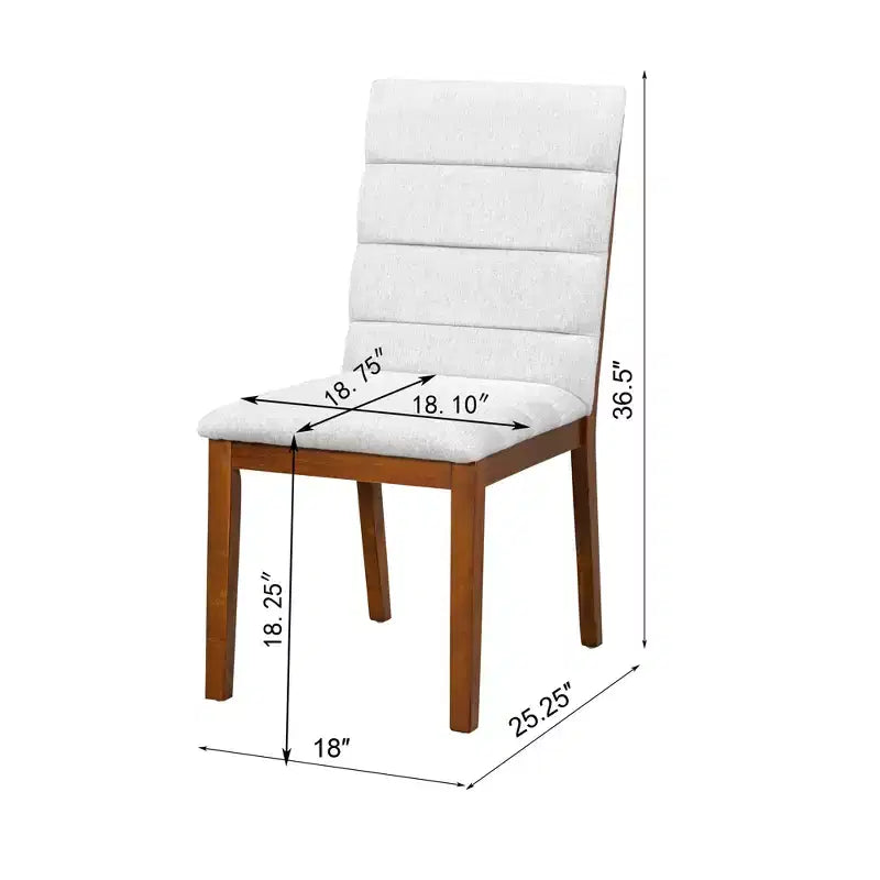 Homy Casa Set di 2 sedie da pranzo imbottite con struttura in legno massiccio e schienale imbottito, noce e grigio chiaro