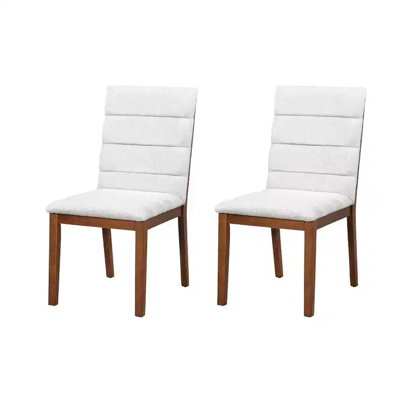 Homy Casa Set di 2 sedie da pranzo imbottite con struttura in legno massiccio e schienale imbottito, noce e grigio chiaro
