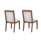 Homy Casa Set di 2 sedie da pranzo imbottite con struttura in legno massiccio e schienale imbottito, noce e grigio chiaro
