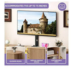 Mobili Porta TV Scanalati con Supporto, Mobile TV LED per TV da 75 Pollici, Porta TV Curvo con Prese di Corrente e Luce LED per Soggiorno, Rovere Naturale