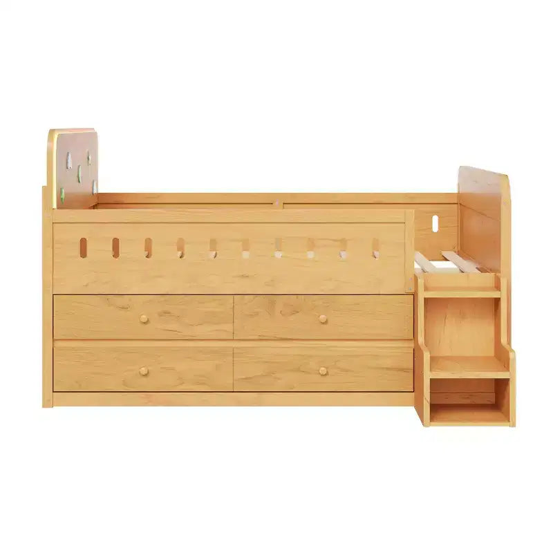 Letto matrimoniale Whisen in legno con cassetti contenitori e struttura inclusa