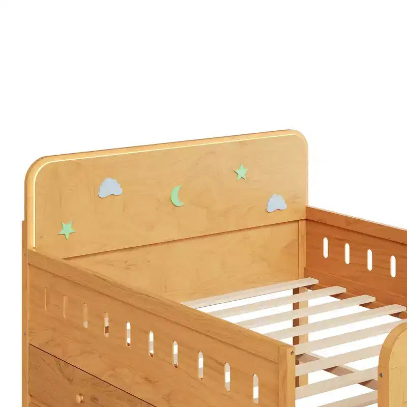 Letto matrimoniale Whisen in legno con cassetti contenitori e struttura inclusa