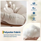 Sedia a Dondolo Oversize con Poggiapiedi, Poltrona Relax Imbottita con Telaio in Metallo, Sedia Reclinabile per Patio, Cortile, Camera da Letto, Giardino
