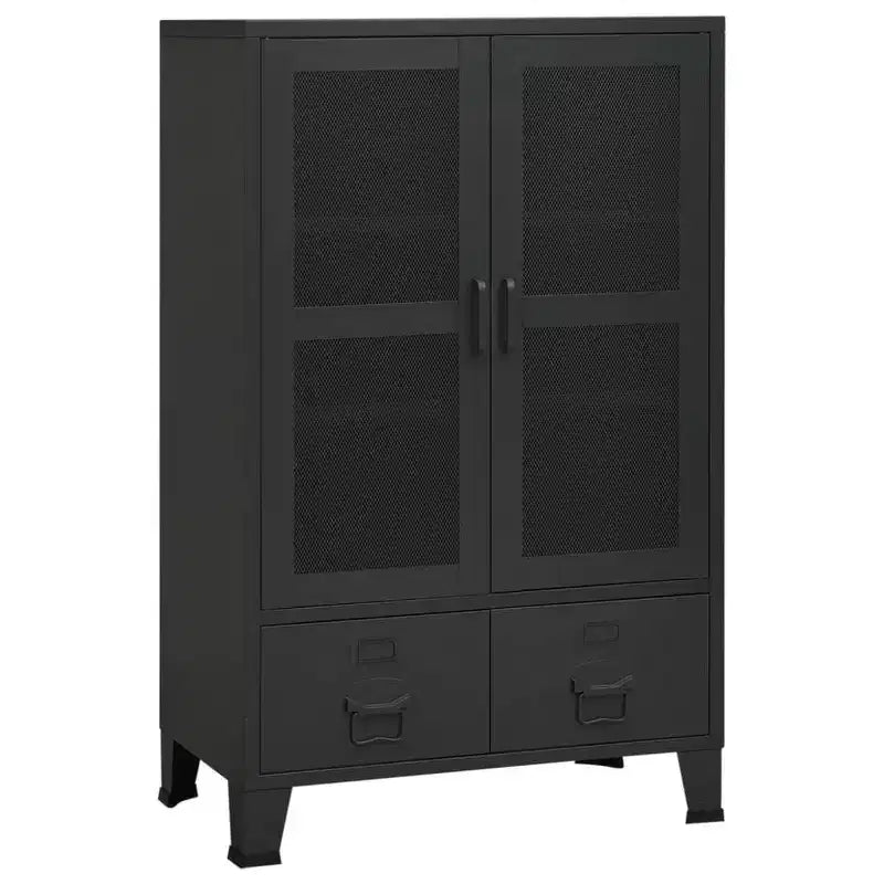 vidaXL Storage Cabinet Office Cabinet with Mesh Doors for Living Room Metal