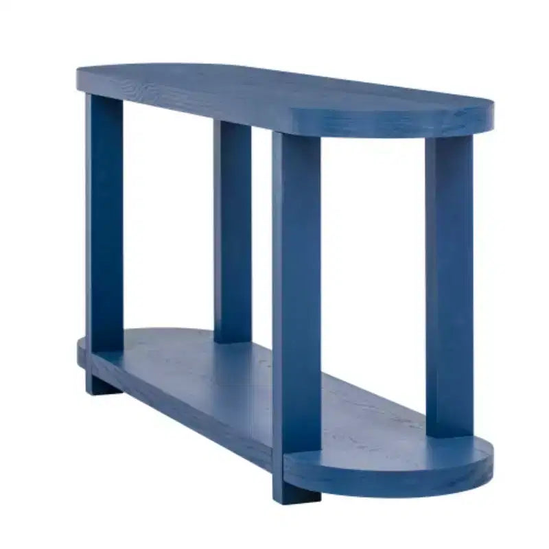 Console moderna in impiallacciatura di frassino, Tavolo da ingresso minimalista con ripiano inferiore per corridoio, soggiorno o ingresso - Panipeachy