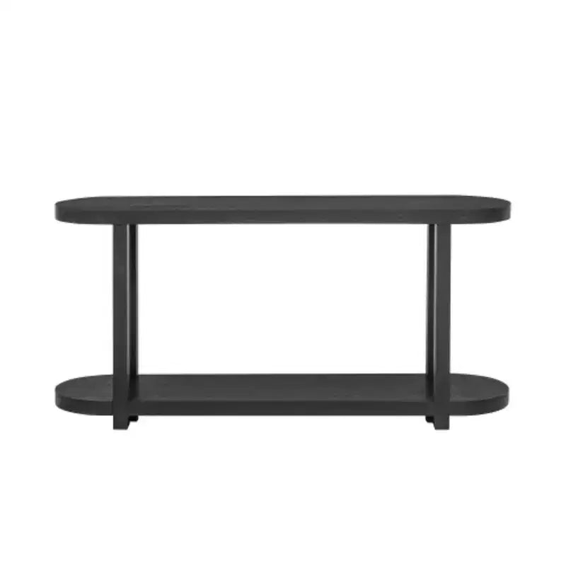Console moderna in impiallacciatura di frassino, Tavolo da ingresso minimalista con ripiano inferiore per corridoio, soggiorno o ingresso - Panipeachy