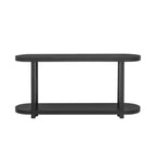 Console moderna in impiallacciatura di frassino, Tavolo da ingresso minimalista con ripiano inferiore per corridoio, soggiorno o ingresso - Panipeachy