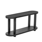 Console moderna in impiallacciatura di frassino, Tavolo da ingresso minimalista con ripiano inferiore per corridoio, soggiorno o ingresso - Panipeachy