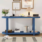 Console moderna in impiallacciatura di frassino, Tavolo da ingresso minimalista con ripiano inferiore per corridoio, soggiorno o ingresso - Panipeachy
