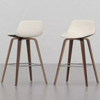 Okak Bentwood Counter Stools Set of 2, Classic Harvard Design Bar Height Stools with Curved Wood Frame, Timeless Seating for Kitchen Island