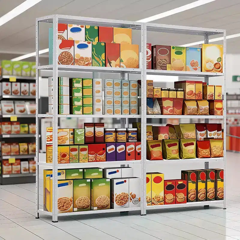 COZONY Scaffalatura a 5 Ripiani in Acciaio Resistente, Capacità 227 kg, Ripiani Regolabili per Garage, Cucina, Dispensa, Soggiorno