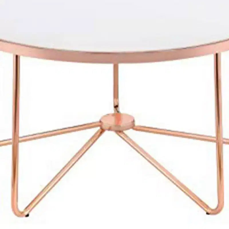 Tavolino Royal Hampton, Vetro Satinato e Oro Rosa