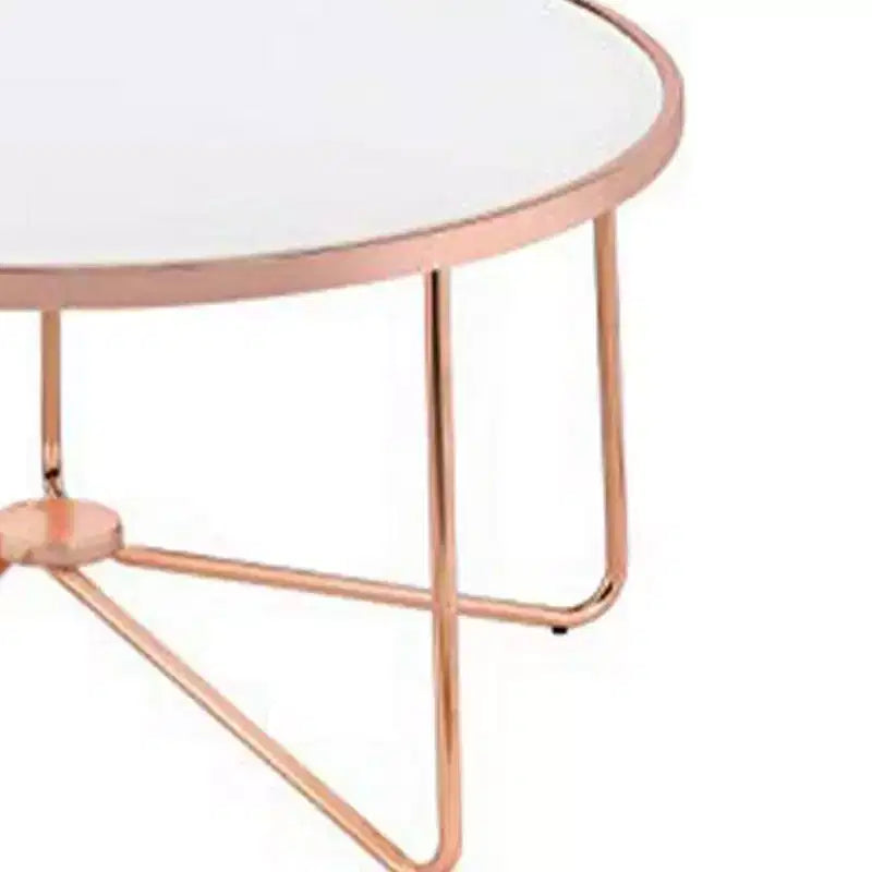 Tavolino Royal Hampton, Vetro Satinato e Oro Rosa