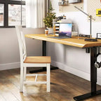 Costway Sedie da Pranzo Moderne in Legno Set da 4 con Schienale Alto e Struttura in Legno di Caucciù Senza Braccioli