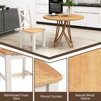Costway Sedie da Pranzo Moderne in Legno Set da 4 con Schienale Alto e Struttura in Legno di Caucciù Senza Braccioli