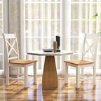 Costway Sedie da Pranzo Moderne in Legno Set da 4 con Schienale Alto e Struttura in Legno di Caucciù Senza Braccioli
