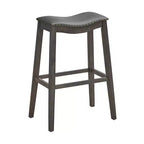 Costway Set di 4 Sgabelli da Bar a Sella Sedie da Cucina Altezza Bar con Gambe in Legno di Gomma