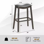 Costway Set di 4 Sgabelli da Bar a Sella Sedie da Cucina Altezza Bar con Gambe in Legno di Gomma