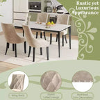Set di 2 sedie da pranzo imbottite Costway, sedie con schienale ad alette trapuntate e gambe in legno massiccio