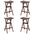 Costway Bar Stools Set of 4 30 Folding Bar Height Stools w/ Saddle Seat & Footrest