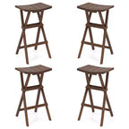 Costway Bar Stools Set of 4 30 Folding Bar Height Stools w/ Saddle Seat & Footrest