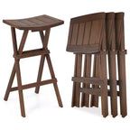 Sgabelli da Bar Costway Set da 4 Sgabelli Pieghevoli da 76 cm con Seduta a Sella e Poggiapiedi