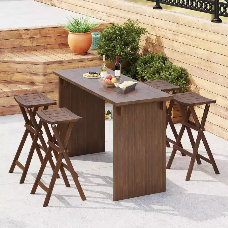 Sgabelli da Bar Costway Set da 4 Sgabelli Pieghevoli da 76 cm con Seduta a Sella e Poggiapiedi