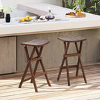 Sgabelli da Bar Costway Set da 4 Sgabelli Pieghevoli da 76 cm con Seduta a Sella e Poggiapiedi