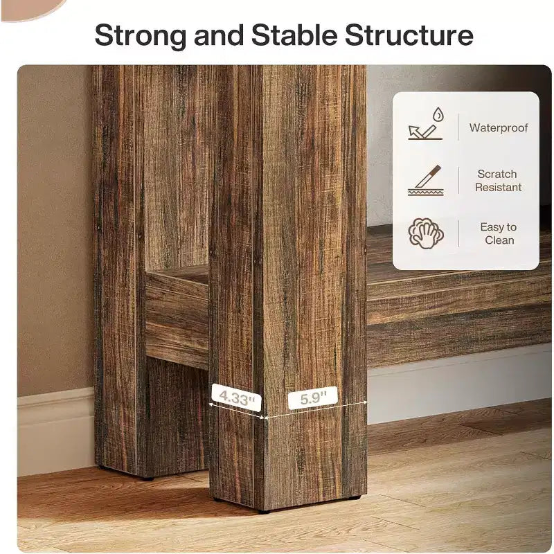 Console da ingresso Lantine 63 in legno con 2 cassetti, tavolo da ingresso in stile rustico con ripiano portaoggetti, tavolo da divano per soggiorno, corridoio