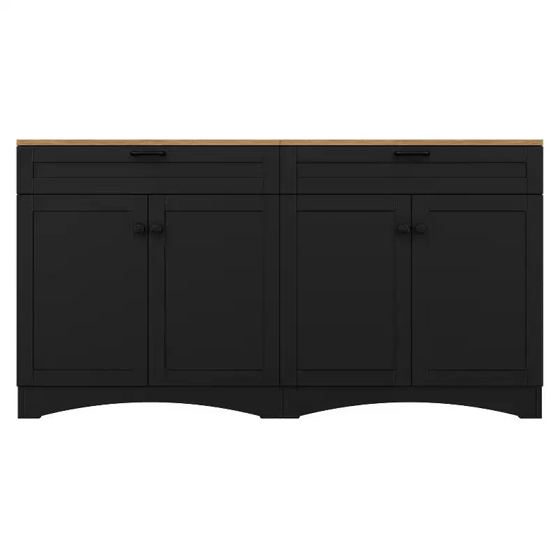 Mobile TV in Legno con 2 Cassetti per TV da 70 pollici, Mobile TV Contenitore con Ripiani Regolabili, Tavolino Console per Centro di Intrattenimento di Metà Secolo