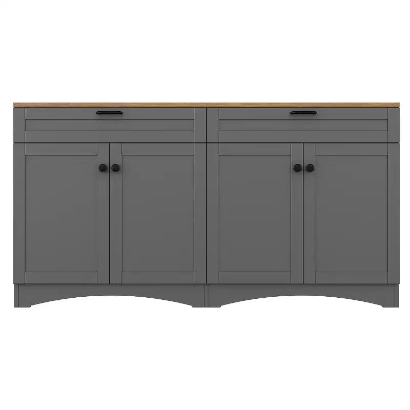 Mobile TV in Legno con 2 Cassetti per TV da 70 pollici, Mobile TV Contenitore con Ripiani Regolabili, Tavolino Console per Centro di Intrattenimento di Metà Secolo