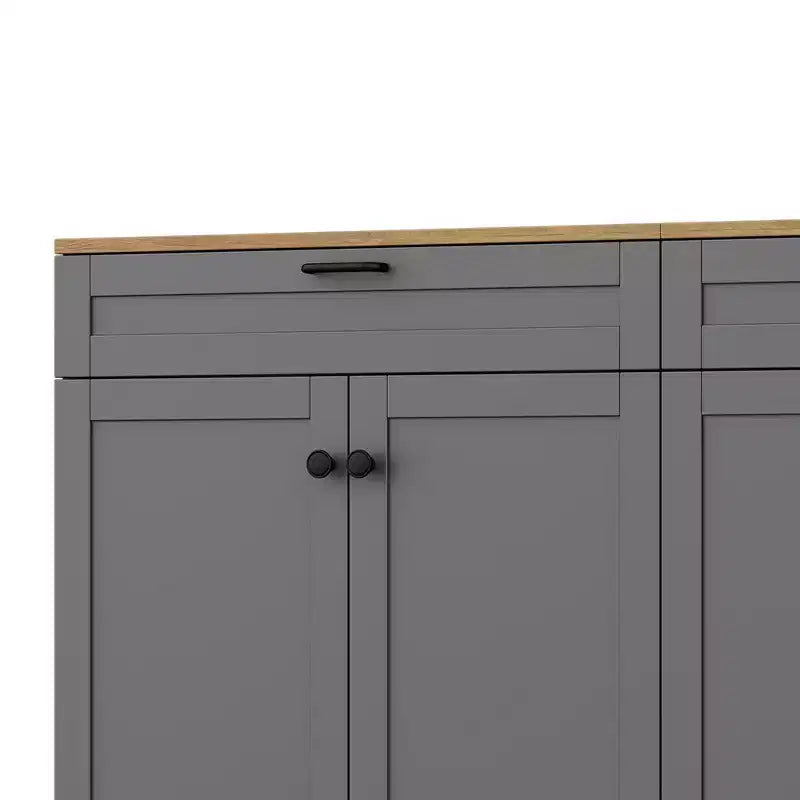 Mobile TV in Legno con 2 Cassetti per TV da 70 pollici, Mobile TV Contenitore con Ripiani Regolabili, Tavolino Console per Centro di Intrattenimento di Metà Secolo