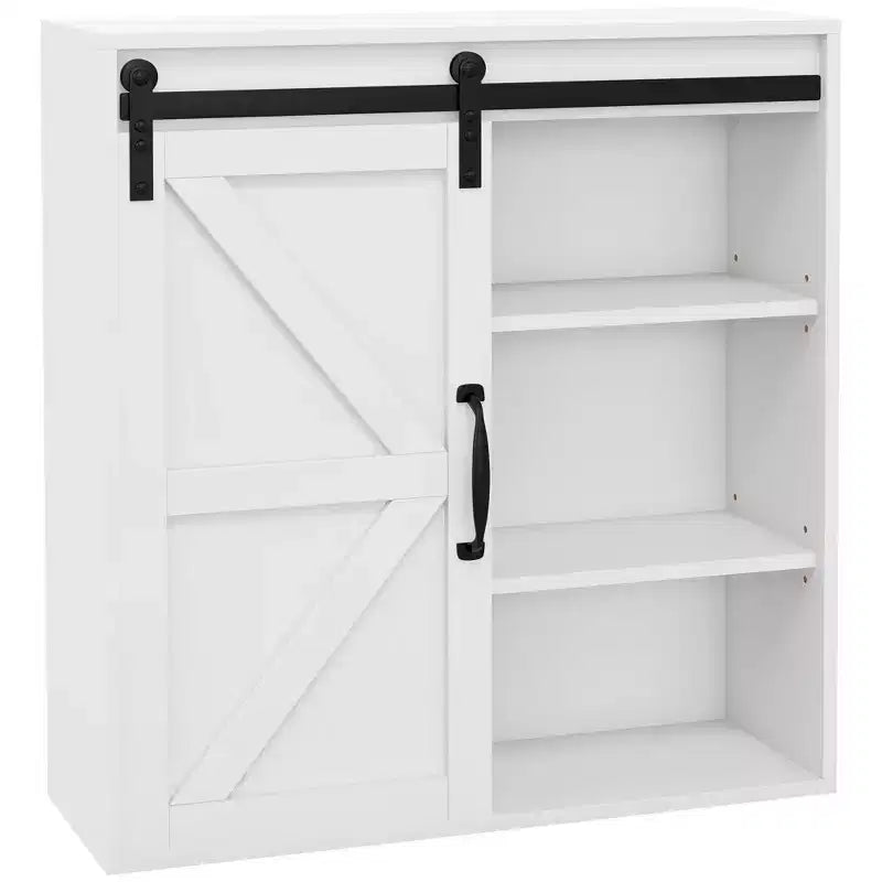 Bathroom Medicine Cabinet, Wall Cabinet with Sliding Door and Adjustable Shelf, 22.75 x 7.75 x 24.5