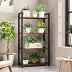 Costway Libreria da Terra 2PZ 120 cm con Ripiani, Struttura in Metallo Resistente e Kit Antiribaltamento