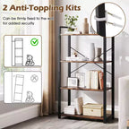 Costway Libreria da Terra 2PZ 120 cm con Ripiani, Struttura in Metallo Resistente e Kit Antiribaltamento