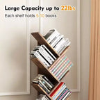 Libreria ad albero a 8 livelli con portaoggetti, scaffale alto da terra per soggiorno, camera da letto, ufficio, organizer multifunzione con finitura effetto legno