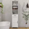 65'' Tall Bathroom Storage Cabinet, Wooden Floor Cabinet With Drawers & Adjustable Shelf, Slim Freestanding Storage Organizer For Bathroom Living Room