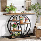Lantine 47.24 Tavolo console, tavolo da divano industriale a 5 ripiani, tavolo d'ingresso con ripiani portaoggetti per piccoli spazi, corridoio, foyer