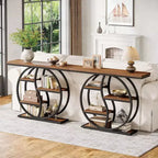 Lantine 47.24 Tavolo console, tavolo da divano industriale a 5 ripiani, tavolo d'ingresso con ripiani portaoggetti per piccoli spazi, corridoio, foyer