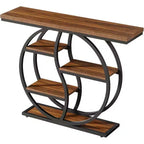 Lantine 47.24 Tavolo console, tavolo da divano industriale a 5 ripiani, tavolo d'ingresso con ripiani portaoggetti per piccoli spazi, corridoio, foyer
