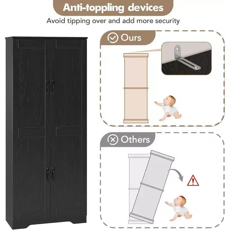 Armadio alto a doppia anta, compatto ed elegante senza occupare molto spazio, perfetto per ingressi, angoli della camera da letto
