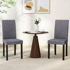 Set di 4 sedie da pranzo Costway, rivestite in tessuto, con gambe in legno di caucciù, senza braccioli