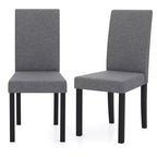 Set di 4 sedie da pranzo Costway, rivestite in tessuto, con gambe in legno di caucciù, senza braccioli