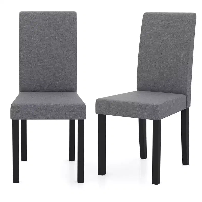 Set di 4 sedie da pranzo Costway, rivestite in tessuto, con gambe in legno di caucciù, senza braccioli
