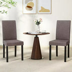 Set di 4 sedie da pranzo Costway, rivestite in tessuto, con gambe in legno di caucciù, senza braccioli