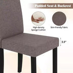Set di 4 sedie da pranzo Costway, rivestite in tessuto, con gambe in legno di caucciù, senza braccioli