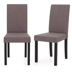 Set di 4 sedie da pranzo Costway, rivestite in tessuto, con gambe in legno di caucciù, senza braccioli