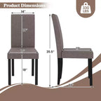 Set di 4 sedie da pranzo Costway, rivestite in tessuto, con gambe in legno di caucciù, senza braccioli